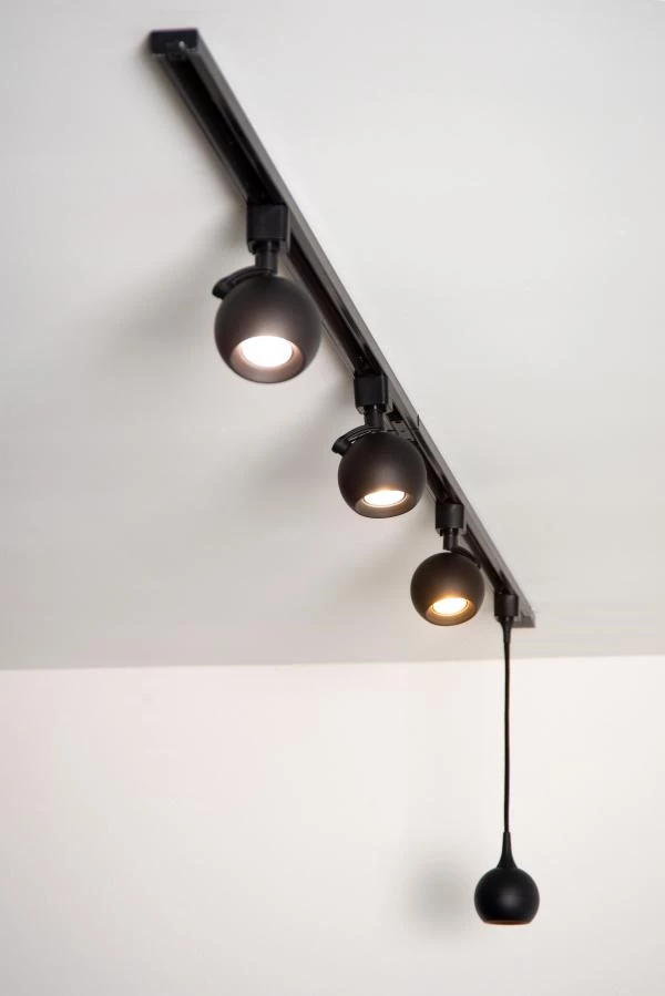 Lucide TRACK FAVORI Track spot - 1-circuit Track lighting system - 1xGU10 - Black (Extension) - ambiance 8